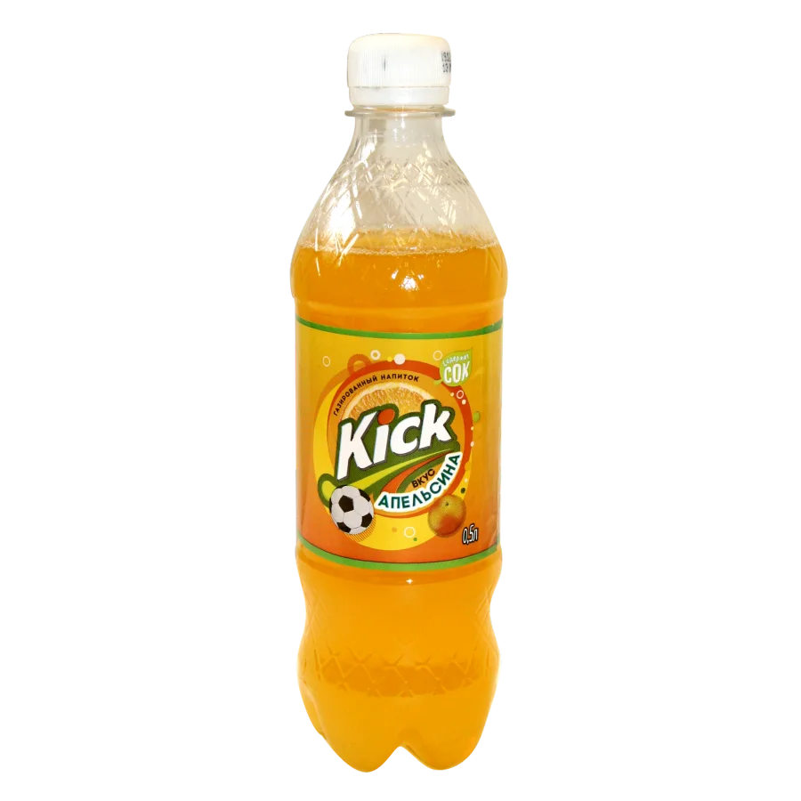Газированная вода KICK Апельсин 0,5л, содержит сок