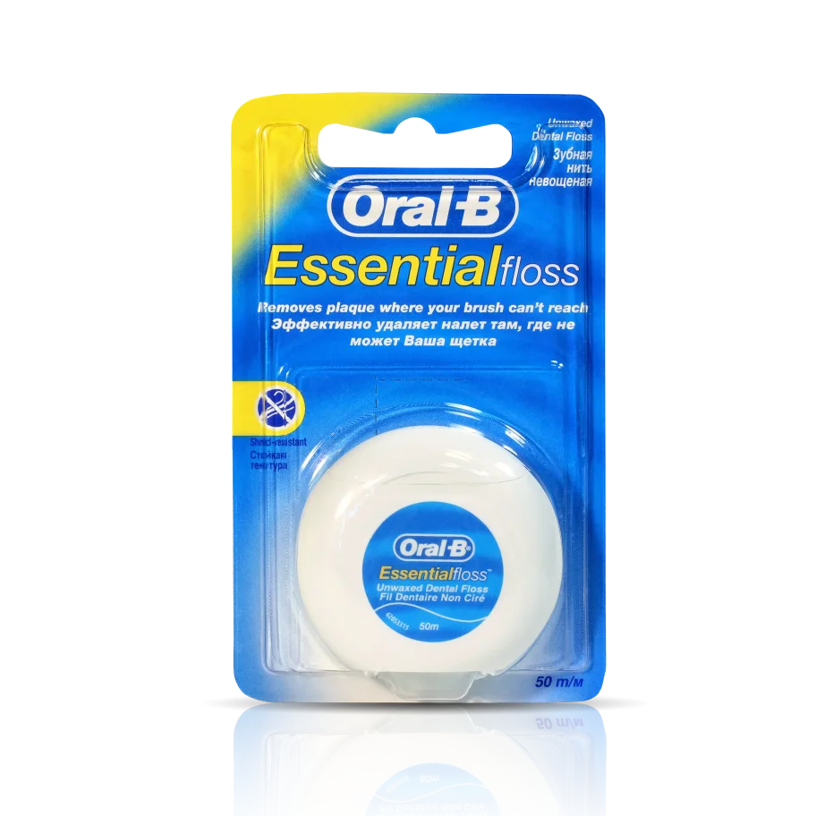 Зубная нить Oral-B Essential Floss невощеная, 50 м.