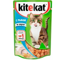 Корм для кошек KITEKAT Рыба в соусе, 85г пауч