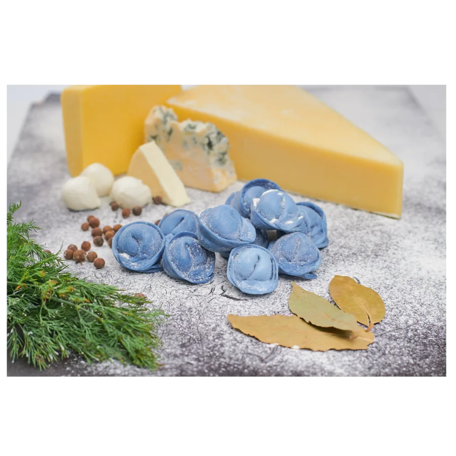 Pelmeni "5 cheeses with blue match match"