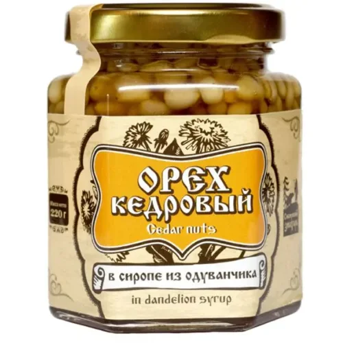 Pine nut kernel in dandelion syrup 220 g Siberian Medicine Man