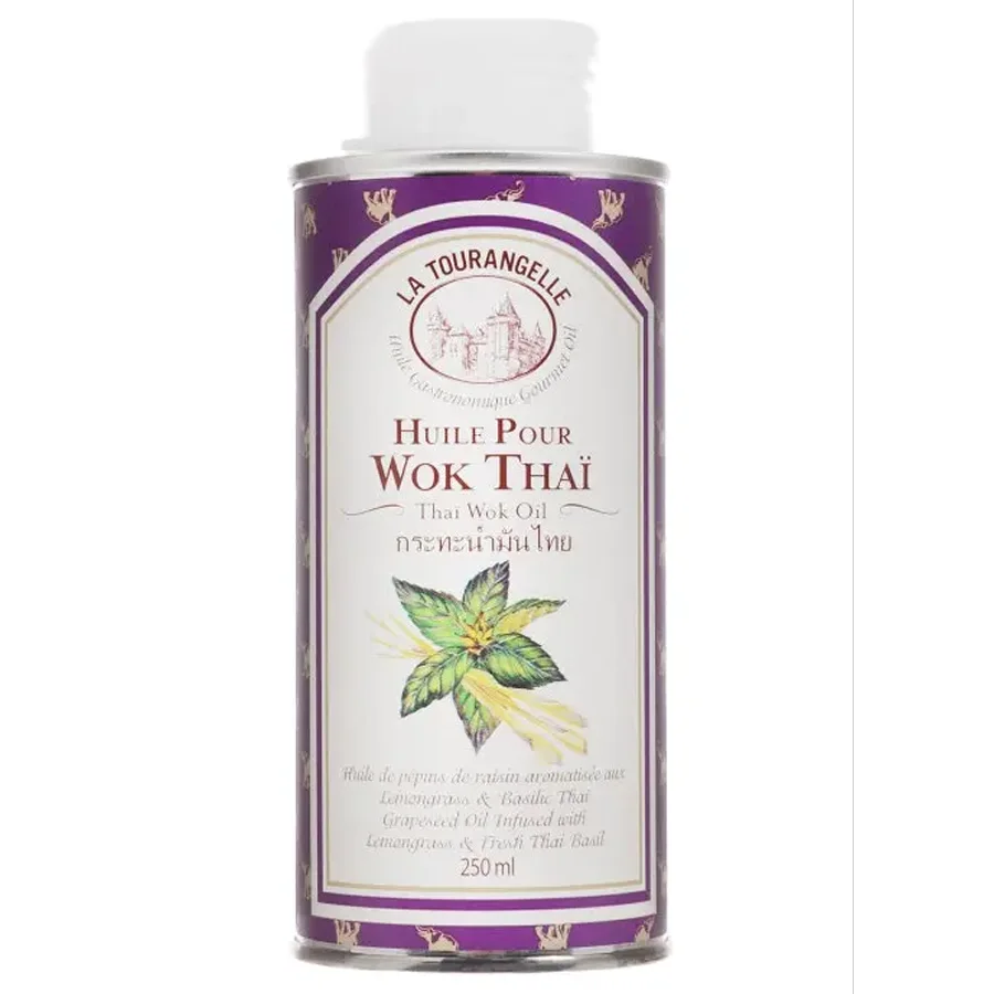250 ml. La Touragelle Thai Wok Oil Grape seed oil with Thai basil and lemon sorghum.
