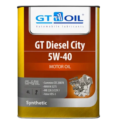 Моторное масло GT Diesel City, SAE 5W-40, API CI-4/SL, 4 л