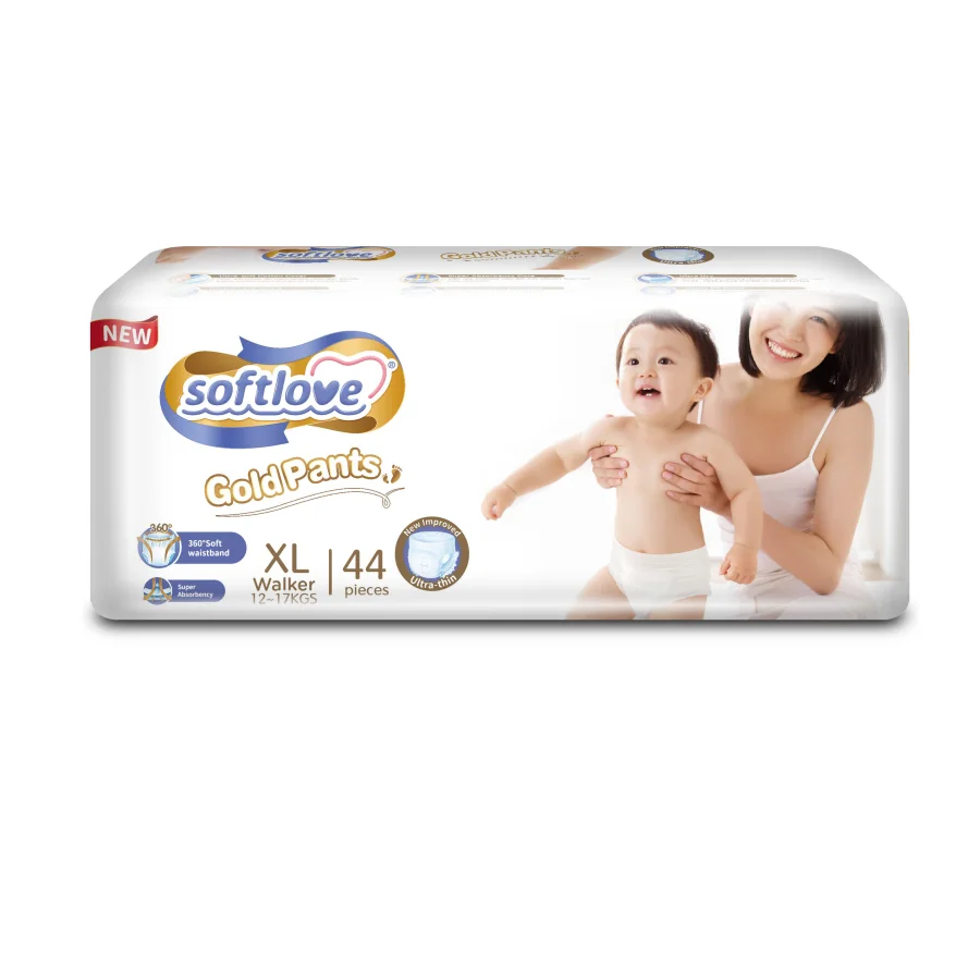 Baby diapers-panties -"Softlove Gold Pants"Size XL (12-17kg) 44pcs.