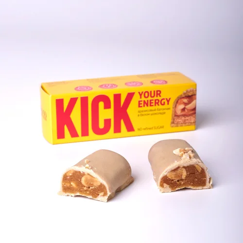 Peanut Bar "Kick" in white chocolate