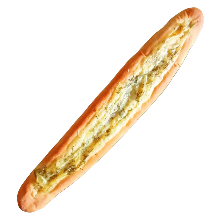Garlic baguette with greens