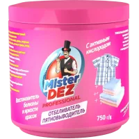 Mister Dez PROFESSIONAL Отбеливатель-пятновыводитель + восстановитель белизны и яркости красок с активным кислородом, 750 г