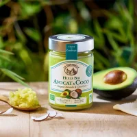 314 ml. Avocado oil and coconut oil, organic, unrefined, first cold spin, Organic Avocado & Coco Oil La Touragelle.