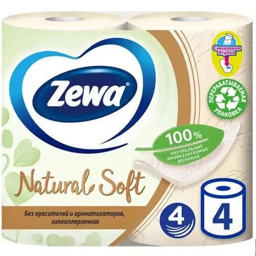 Zeva soft natural toilet paper 4-layer 4pcs