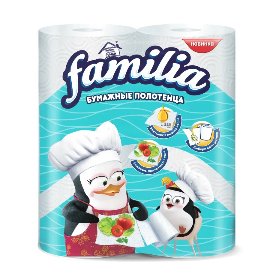FAMILIA Paper Towels 2 layers 1/2 sheets 2 rolls