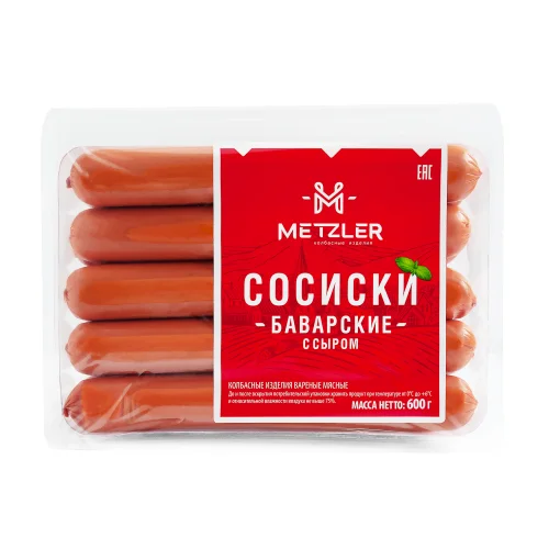 METZLER Bavarian sausages with cheese, 600g/y 