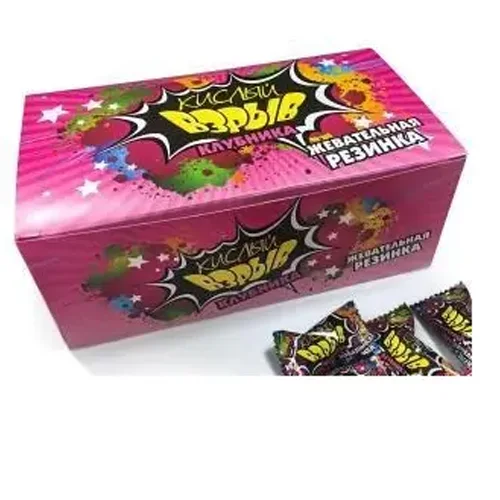 Chewing gum sour explosion strawberry