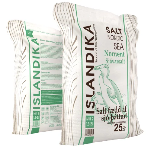 ISLANDIKA®, sea salt, medium (grinding 2: 1.3 mm — 2.0 mm), 25 kg.