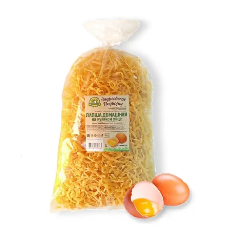 Homemade noodles on chicken eggs (0.500 kg package)