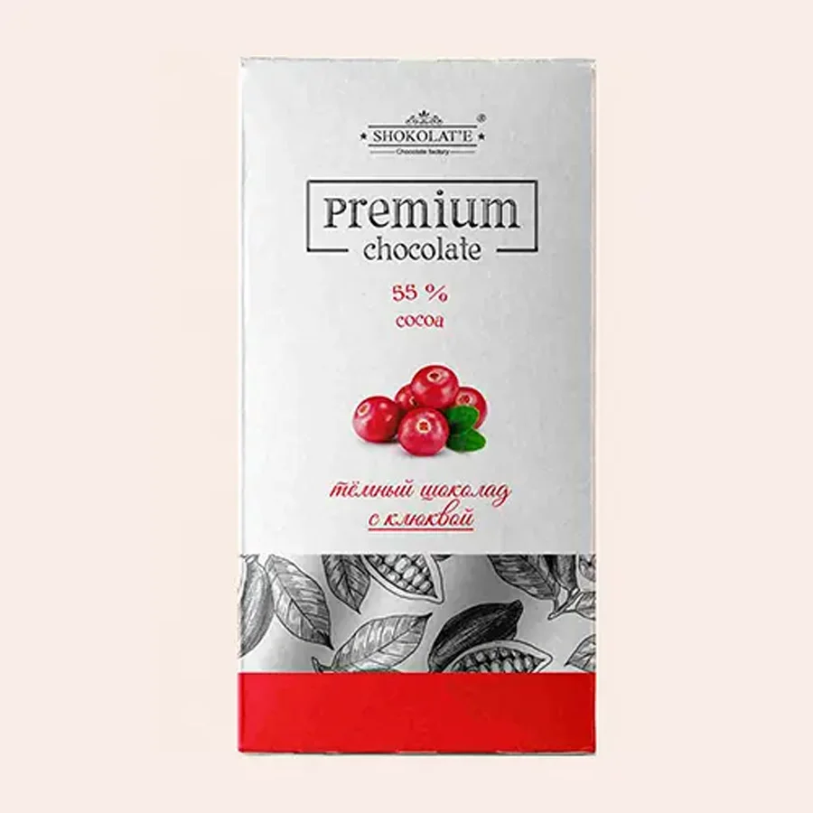 Темный шоколад с клюквой Premium Shokolat'e