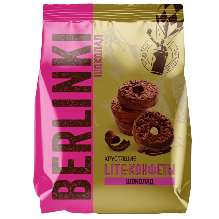 Конфеты хрустящие в шоколадной глазури "BERLINKI" 120г 10п