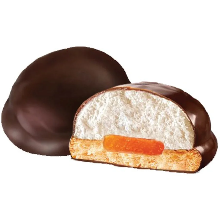 Marshmallow for cookies with marmalade glazed