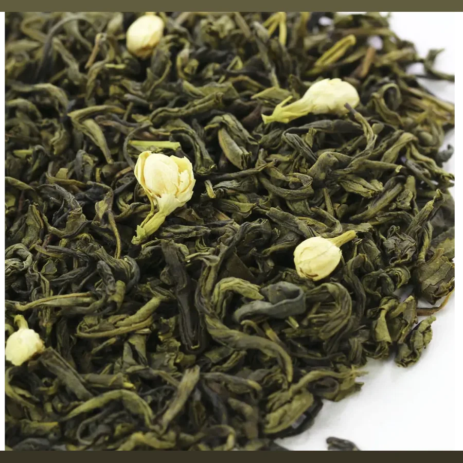 Green tea with jasmine flowers
