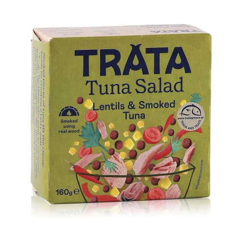 Салат из копченого тунца с чечевицей, TRATA 160г