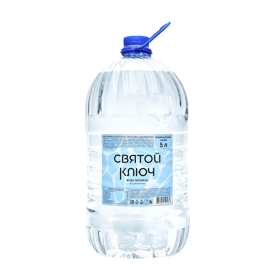 Вода питьевая «Святой ключ», негазированная, ПЭТ, 5,0 л.