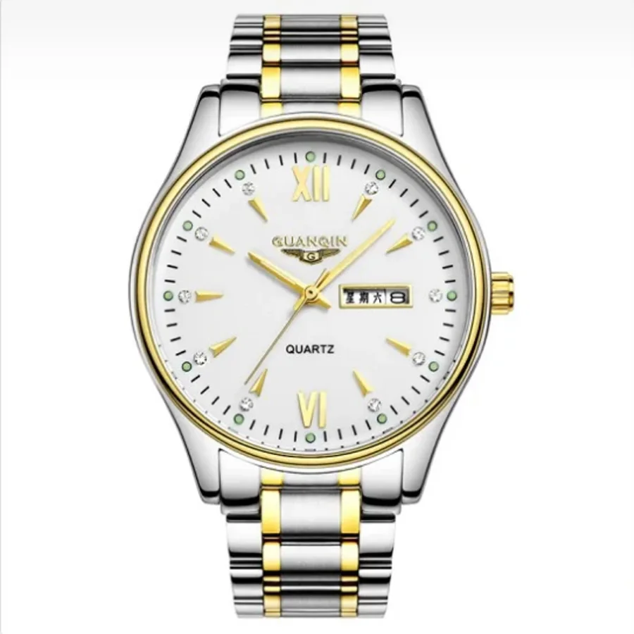 Guanqin B4 деловые подарочные брендовые часы мужские часы водонепроницаемые светящиеся часы Guanqin из натуральной стали с поясом пара часов