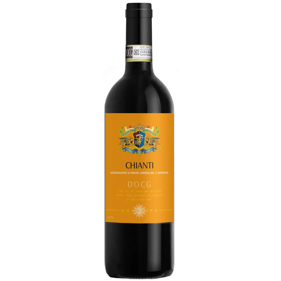 Вино защищенного наименования места происхождения сухое красное региона Тоскана КЬЯНТИ DOCG.Товарный знак "Solarita" 2019 г. 12,5% 0,75