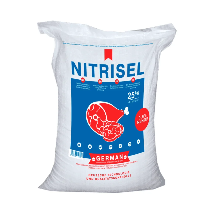 Нитритная соль NITRISEL 0,6%, 0,9%. Нитритно-посолочная смесь 25 кг, напыление, профессиональная (NITRISEL GMBH)