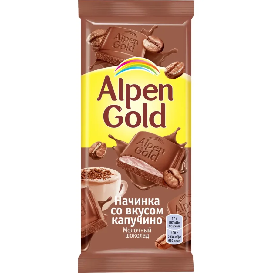 Шоколад со вкусом капучино Alpen Gold