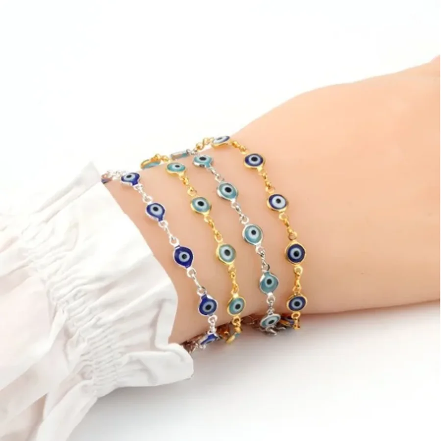 Baiding cross-border bracelet female European and American devil eye bracelet ins simple student jewelry with blue eyes