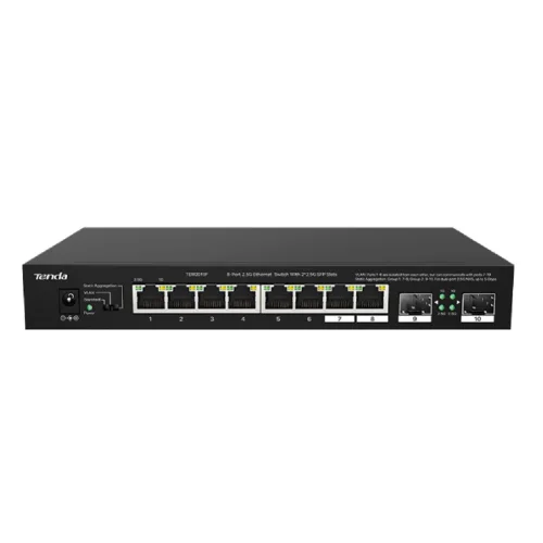 TENDA TEM2010F Коммутатор настольный 8-Ports 100/1000/2500 Mbps Base-TX + 2-Ports 100/1000/2500 Mbps Base-X SFP