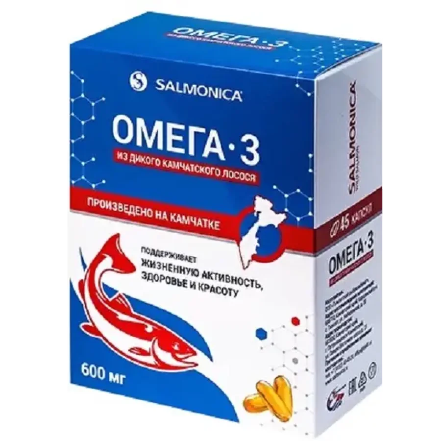 Omega 3 of Wild Kamchatka Salmon in Blister Packaging