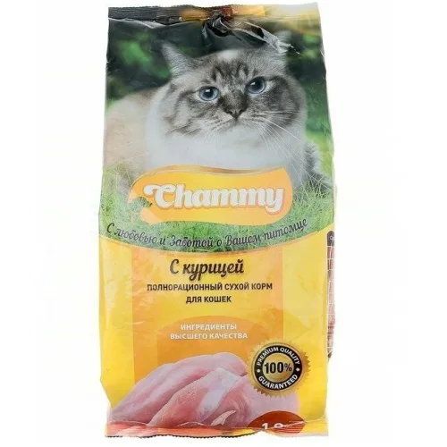 CHAMMY cat food with chicken, 350g 