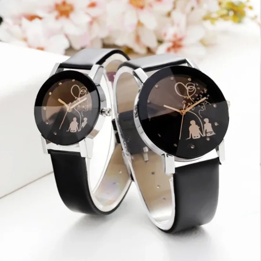 Hot fashion rear view watch with belt casual couple alloy watch diamond watch quartz watch wholesale