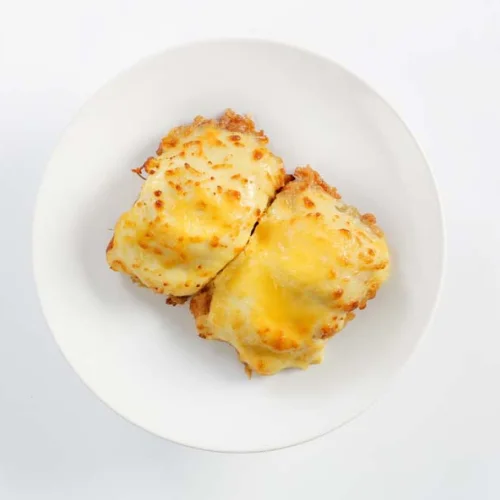 French-style meat with cheese crust
