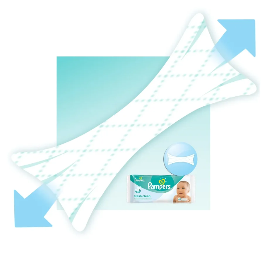 Children's wet wipes Pampers Baby Fresh Clean, 64 pcs.