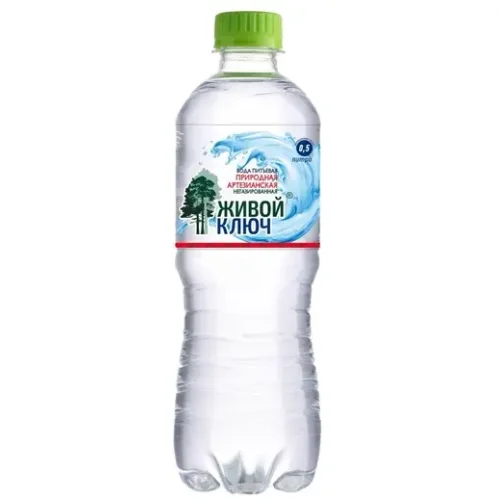 Вода питьевая природная «Живой Ключ», н/газ, 0.5л