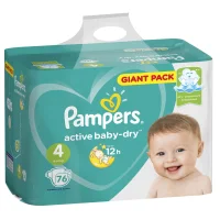 Подгузники Pampers Active Baby-Dry 9–14 кг, размер 4, 76 шт.