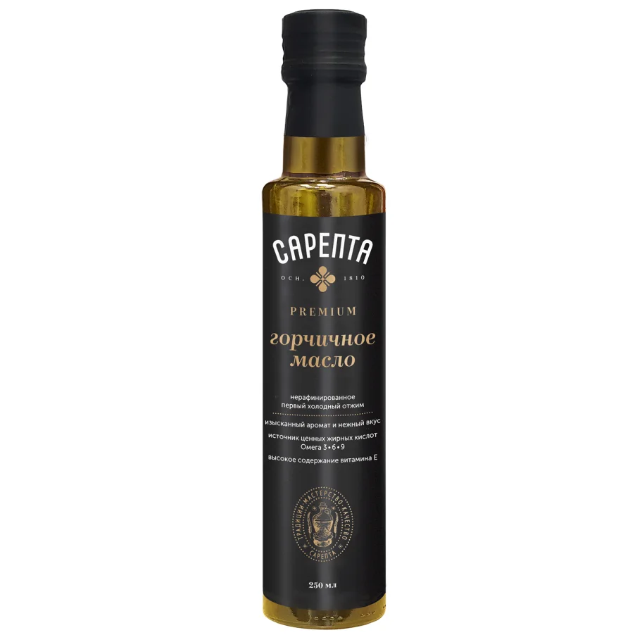 Mustard oil "Sarepta" brown glass unrefined Premium