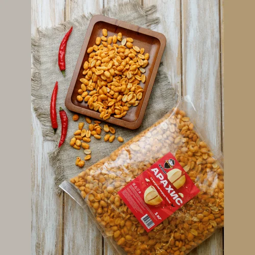 Roasted peeled peanuts with chili pepper flavor 1000g/Snacks/Nuts with salt