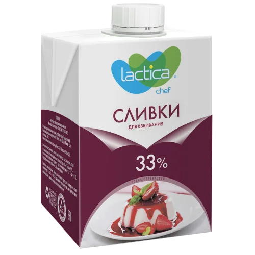 Lactica cream cream, ultra-pasteurized 33%, 500 ml