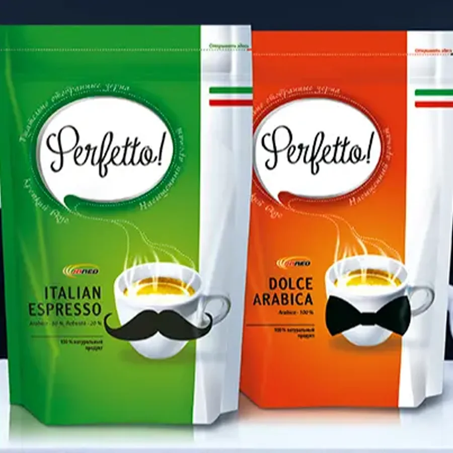 Кофе PERFETTO italian espresso  зип пакет 95гр,кристалл х18