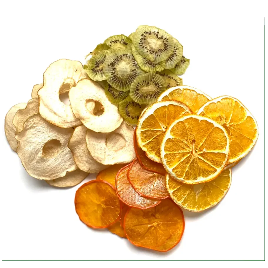 Fruit chips natural without sugar assorted: pear, persimmon, orange, kiwi