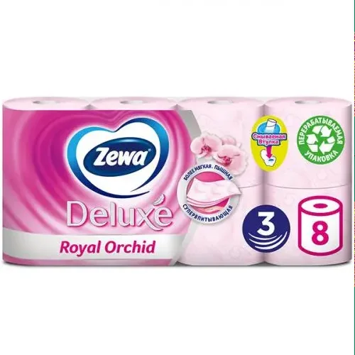 Zeva Deluxe Toilet paper 3-layer pink with orchid fragrance