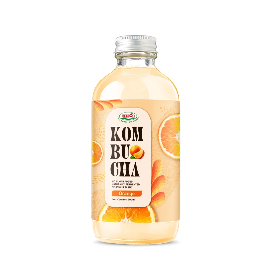 NAWON Kombucha with Grapefruit flavor in Glass Bottle 500ml 