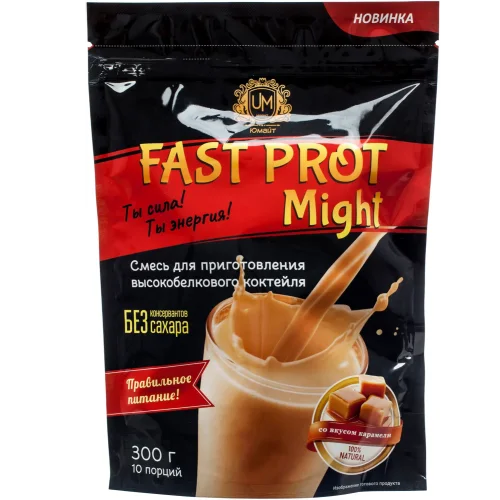 Protein shake "Fast Prot Might" with caramel flavor, 300g