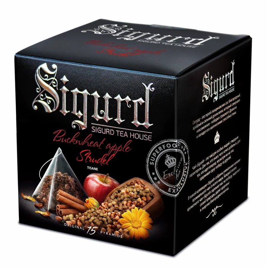 Чайный напиток Sigurd Гречишный яблочный штрудель Buckwheat Apple strudel 15*2гр