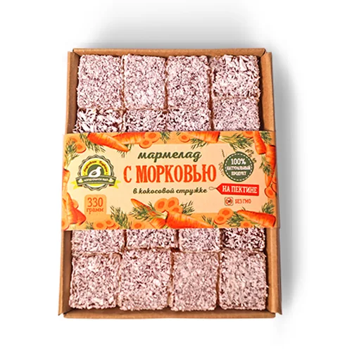 Marmalade with carrots in coconut chips (0.330 kg box)