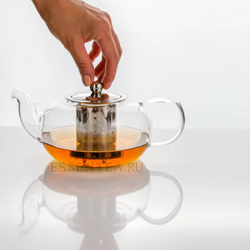 Glass teapot with a metal flask 800 ml