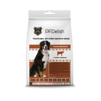 PFDelish dry dog food large granule with beef meat
