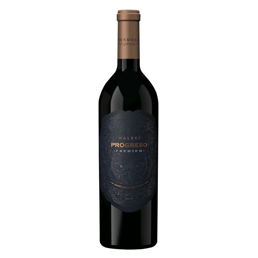 Protected appellation of origin dry red wine of the Mendoza region "Progreso Premium" Malbec aged 2015 14% 0.75